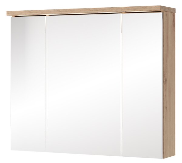 Szynaka Závěsná zrcadlová skříňka s LED osvětlením Sting 58 80 cm dub Artisan