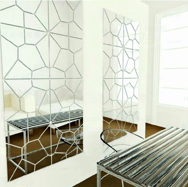 Nalepovací zrcadlo geometrické tvary - DEKRAJ: Zrcadlo Silver Plexisklo 20 cm 2159-105669 SV000005S - 20x20 cm - 1kus
