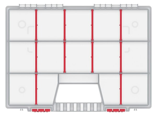 Kistenberg Plastový organizér 14 přihrádek NORT 390x290x65 červený