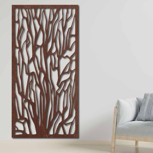 Elegantní dřevěná nástěnná dekorace s motivem lesa | VFOOF: Přírodní překližka - Topol přírodní 40 x 20 cm 3867-42115 PR0262 HEU+