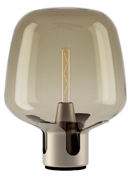 Lodes Flar medium, lampa z medového skla a champagne základny se stmívačem, 1x25W E27, výška 47cm