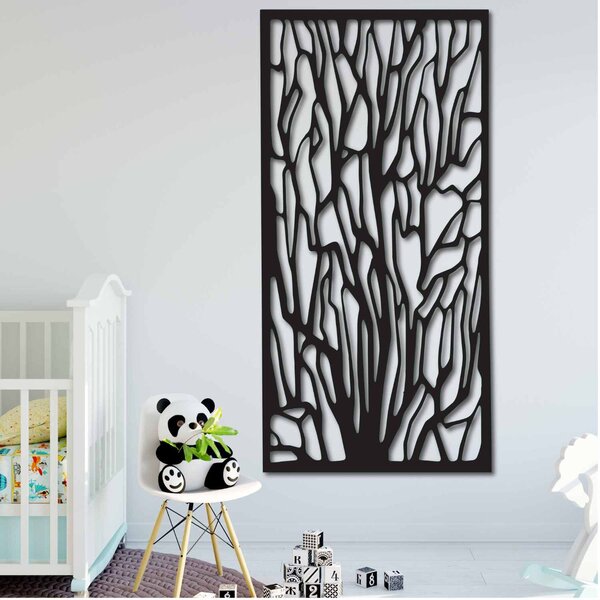 Elegantní dřevěná nástěnná dekorace s motivem lesa | VFOOF: Přírodní překližka - Topol přírodní 40 x 20 cm 3867-42115 PR0262 HEU+