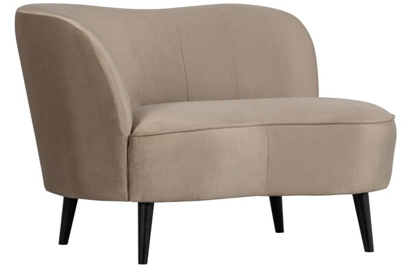-25 % Dny MOMENTI– WOOOD Béžové sametové lounge křeslo Norma 112 cm, levé