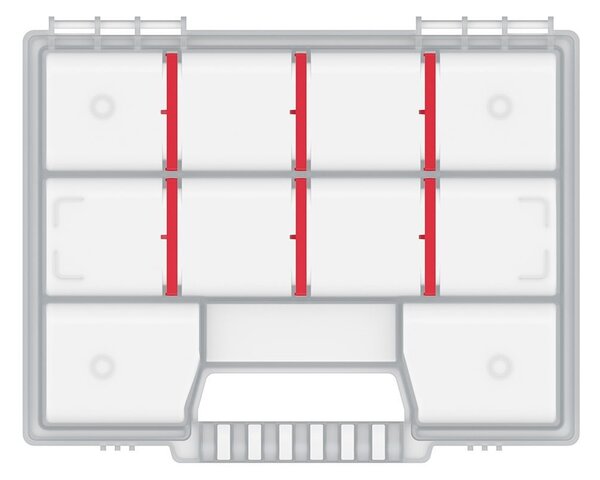 PROSPERPLAST Plastový organizér 10 přihrádek NORT 195x155x35 červený