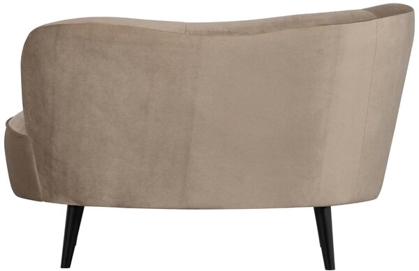 -25 % Dny MOMENTI– WOOOD Béžové sametové lounge křeslo Norma 112 cm, levé