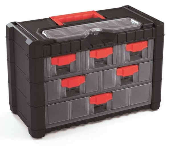 Kistenberg Plastový organizér závěsný MULTICASE CARGO 400x200x260 červené úchyty