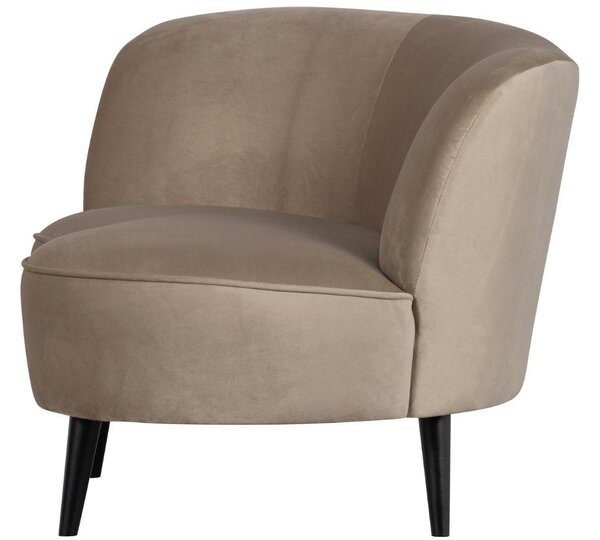 -25 % Dny MOMENTI– WOOOD Béžové sametové lounge křeslo Norma 112 cm, levé