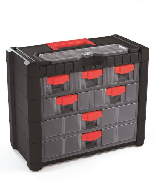 Kistenberg Plastový organizér závěsný MULTICASE CARGO 400x200x326 červené úchyty
