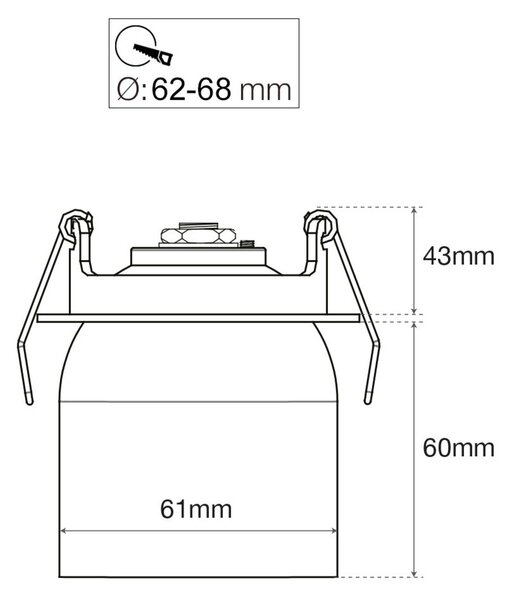 SLC vestavné LED svítidlo Design Cup 10 W 220-240 V 2700 K stmívatelné 36° Ra90 černé