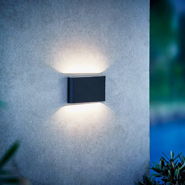 Nordlux LED venkovní světlo Kinver plochý tvar, černá, Černá, kov, Moderní