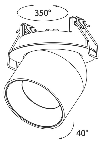 SLC vestavné LED svítidlo Design Cup 10 W 220-240 V 2700 K stmívatelné 36° Ra90 černé