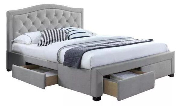 Čalouněná postel ELECTRA 160 x 200 cm barva šedá / dub