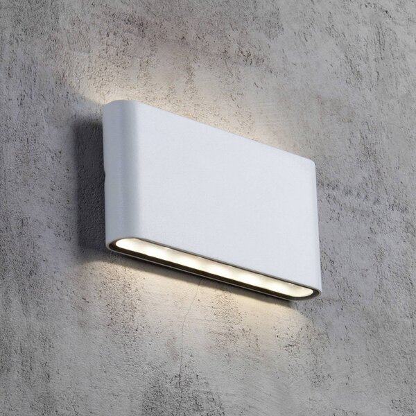 Nordlux LED venkovní světlo Kinver v plochém tvaru, bílá, Bílá / opál, kov, Moderní