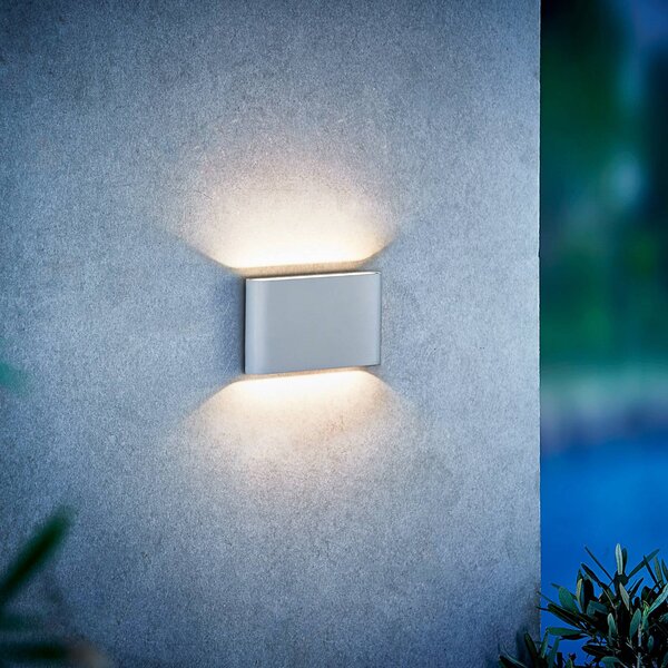 Nordlux LED venkovní světlo Kinver v plochém tvaru, bílá, Bílá / opál, kov, Moderní