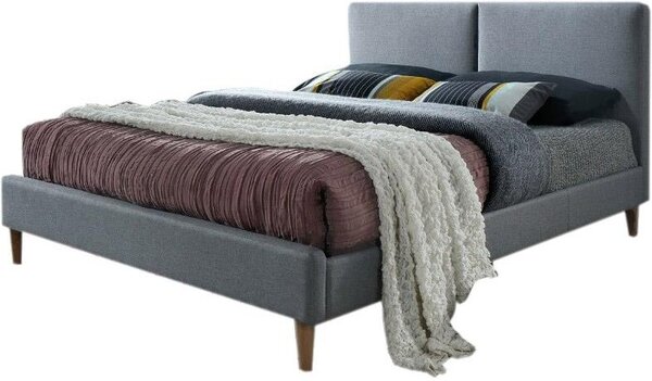 Čalouněná postel ACOMA 160 x 200 cm barva šedá / dub
