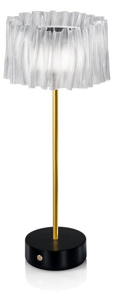 SLAMP ACRT000PRW000BT000EU Accordéon battery, stolní designová lampička na baterii s černou základnou, 1,3W LED 2700K, výška 32,7cm