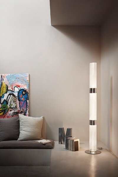 SLAMP LALFM00PRS00000NMTEU La Lollo Floor prisma/silver, designová stojací lampa se stmívačem, 3x12W LED E27, výška 163cm