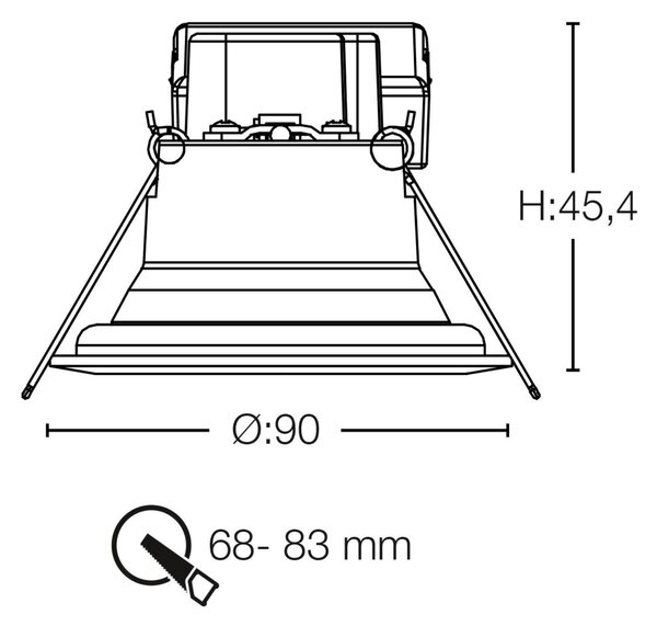 SLC vestavné LED svítidlo One360 8 W 4000 K 220-240 V stmívatelné IP44 36° Ra90 černé