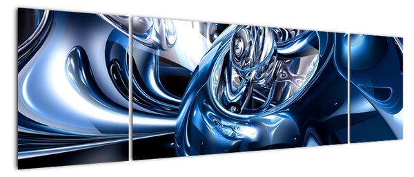 Modrý abstraktní obraz (170x50cm)