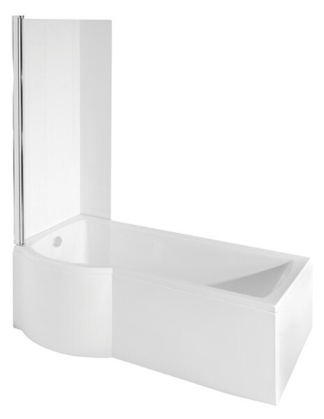 Besco Akrylátová atypická vana s vanovou zástěnou INSPIRO VK 150x70 (160x70, 170x70) Barva: Bílá, Rozměry (cm): 150x70, Orientace: Levá
