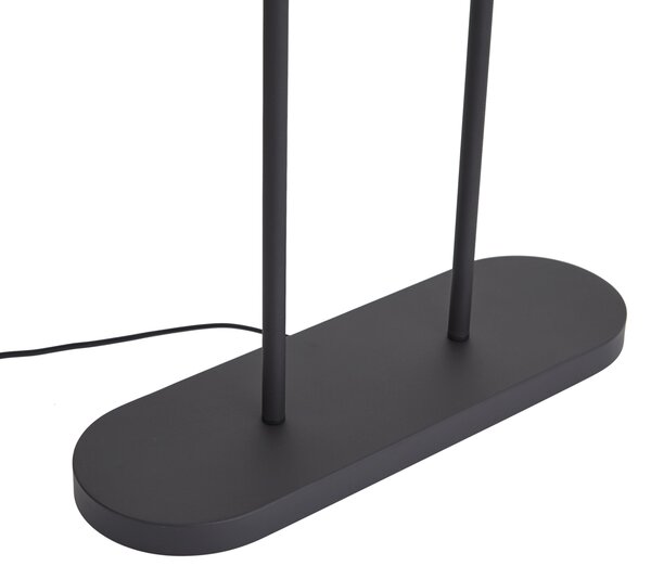 Stojací lampa černá s černým oválným stínidlem 50 cm - Thijmen