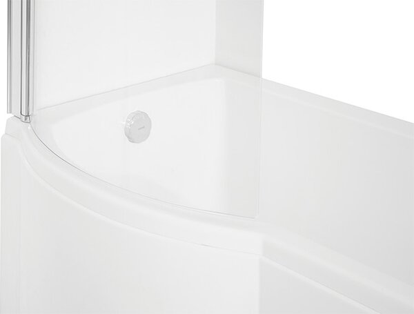 Besco Akrylátová atypická vana s vanovou zástěnou INSPIRO VK 150x70 (160x70, 170x70) Barva: Bílá, Rozměry (cm): 150x70, Orientace: Levá