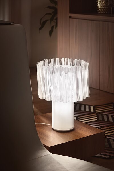 SLAMP ACRTM00WHT00000000EU Accordéon, designové stolní lampa s prismou, 2x12W E27 + 1x6W E14, výška 48cm