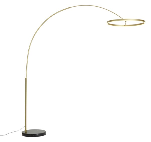 Designová oblouková stojací lampa zlatá vč. LED s 3-stupňovým stmíváním - Anello