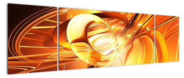 Oranžový abstraktní obraz (170x50cm)