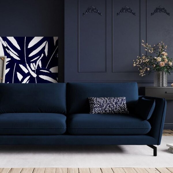 -25 % Dny MOMENTI– CXL by Christian Lacroix Modro bílý sametový polštář CXL Navy 50 x 28 cm s motivem