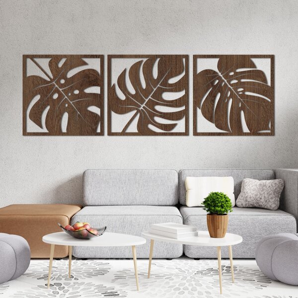 Přírodní nástěnná dekorace monstera | SELERE: HDF - Javor 20 x 60 4484-95124 HDF0536