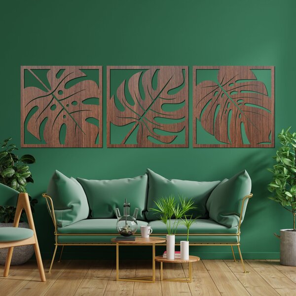 Přírodní nástěnná dekorace monstera | SELERE: HDF - Javor 20 x 60 4484-95124 HDF0536