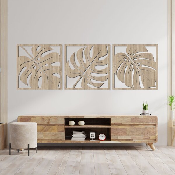 Přírodní nástěnná dekorace monstera | SELERE: HDF - Javor 20 x 60 4484-95124 HDF0536