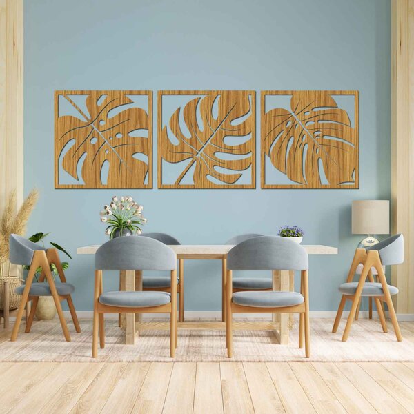 Přírodní nástěnná dekorace monstera | SELERE: HDF - Javor 20 x 60 4484-95124 HDF0536