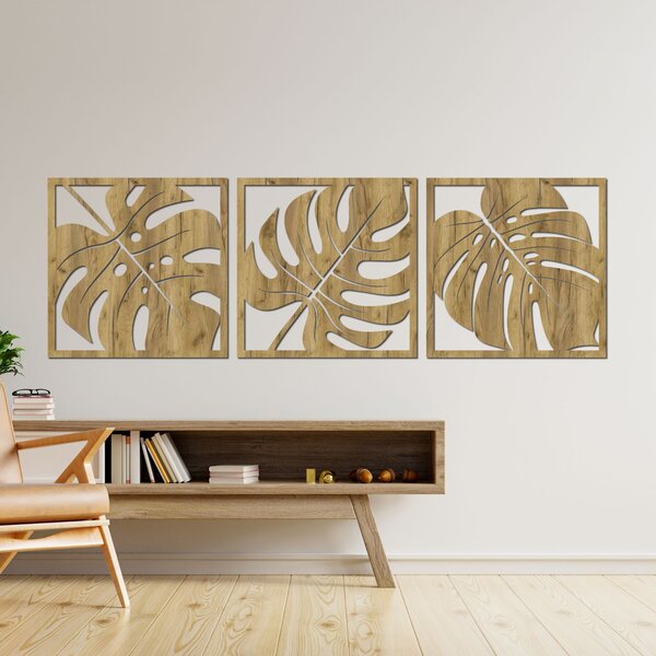Přírodní nástěnná dekorace monstera | SELERE: HDF - Javor 20 x 60 4484-95124 HDF0536