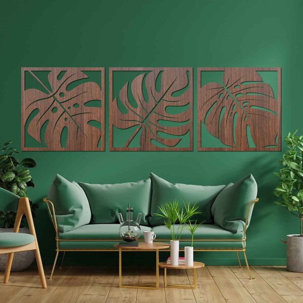 Přírodní nástěnná dekorace monstera | SELERE: HDF - Javor 20 x 60 4484-95124 HDF0536