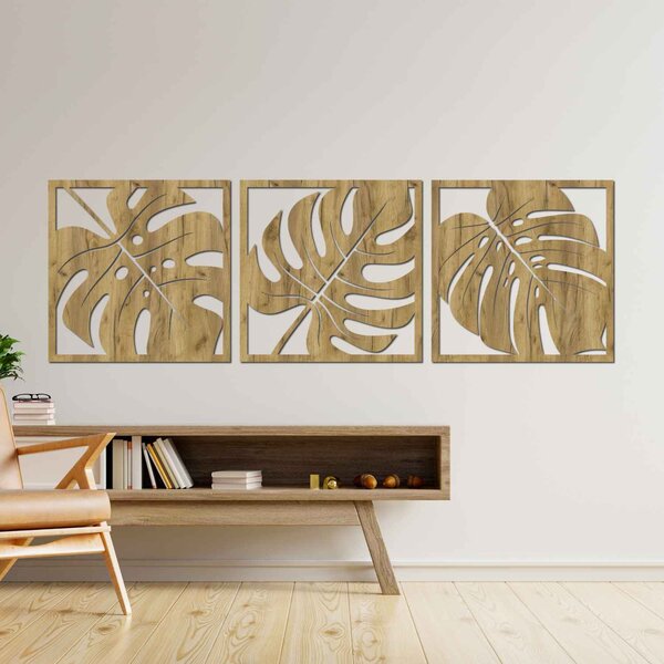 Přírodní nástěnná dekorace monstera | SELERE: HDF - Javor 20 x 60 4484-95124 HDF0536
