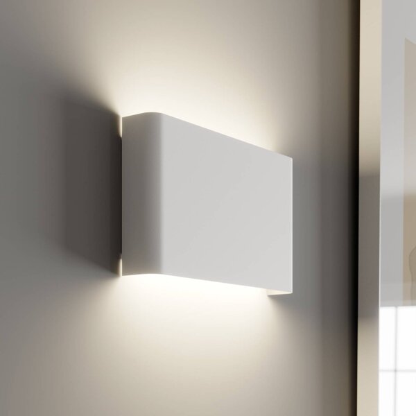 Nowodvorski Lighting Nástěnné světlo Haga, bílé, kov, G9, nahoru/dolů, šířka 25,5 cm, stmívatelný, Bílá / opál, Obývací pokoj / jídelna, kov, Moderní