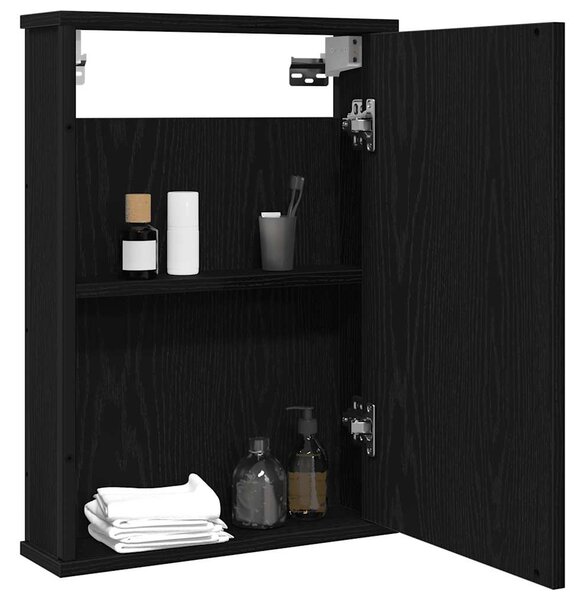 Koupelnová zrcadlová skříňka Černý dub 42x12x60 cm kompozit