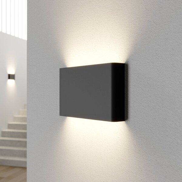 Nowodvorski Lighting Nástěnné svítidlo Haga, grafit, kov, G9, nahoru/dolů, šířka 25,5 cm, stmívatelný, Černá, Obývací pokoj / jídelna, kov, Moderní
