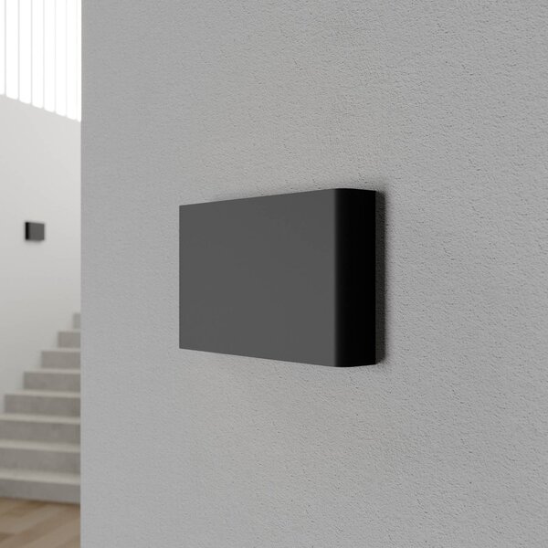 Nowodvorski Lighting Nástěnné svítidlo Haga, grafit, kov, G9, nahoru/dolů, šířka 25,5 cm, stmívatelný, Černá, Obývací pokoj / jídelna, kov, Moderní