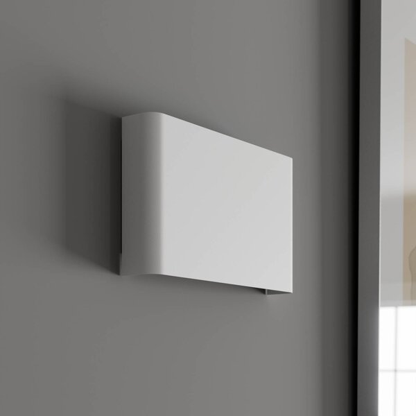 Nowodvorski Lighting Nástěnné světlo Haga, bílé, kov, G9, nahoru/dolů, šířka 25,5 cm, stmívatelný, Bílá / opál, Obývací pokoj / jídelna, kov, Moderní