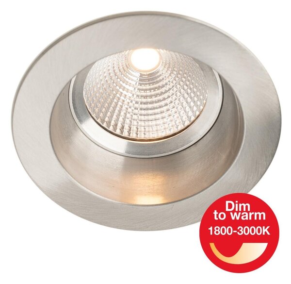 SLC vestavné LED svítidlo OneSoft Dim-To-Warm 8 W 220-240 V 1800-3000 K stmívatelné IP54 36° Ra90 hliník