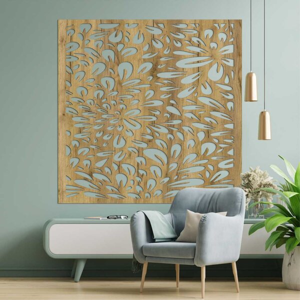 Čtvercový vyřezávaný nástěnný panel květinový design | BOMB: HDF - Dub Bronze 30 cm 4571-103298 HDF0285