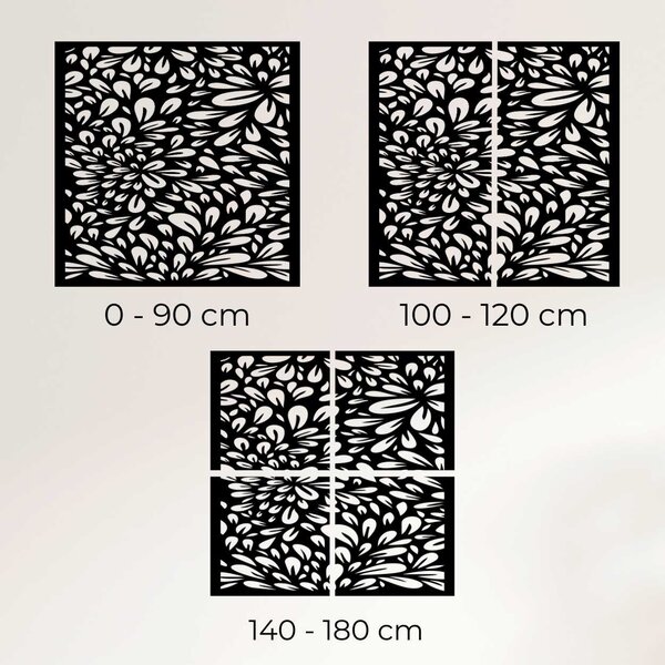 Čtvercový vyřezávaný nástěnný panel květinový design | BOMB: HDF - Dub Bronze 30 cm 4571-103298 HDF0285