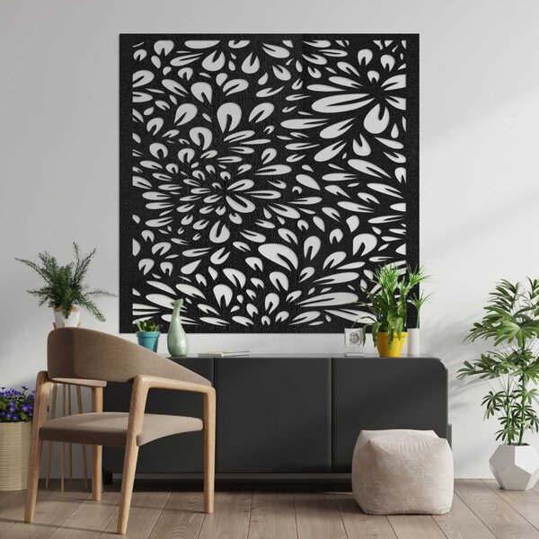 Čtvercový vyřezávaný nástěnný panel květinový design | BOMB: HDF - Dub Bronze 30 cm 4571-103298 HDF0285