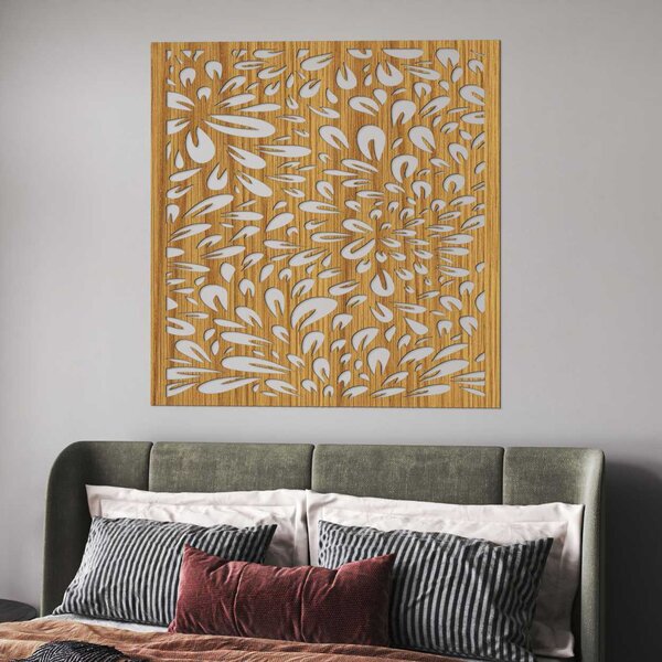 Čtvercový vyřezávaný nástěnný panel květinový design | BOMB: HDF - Dub Bronze 30 cm 4571-103298 HDF0285