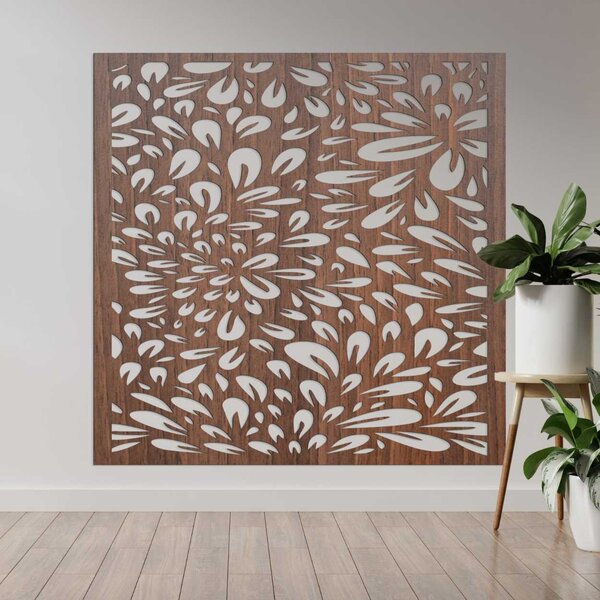 Čtvercový vyřezávaný nástěnný panel květinový design | BOMB: HDF - Dub Bronze 30 cm 4571-103298 HDF0285