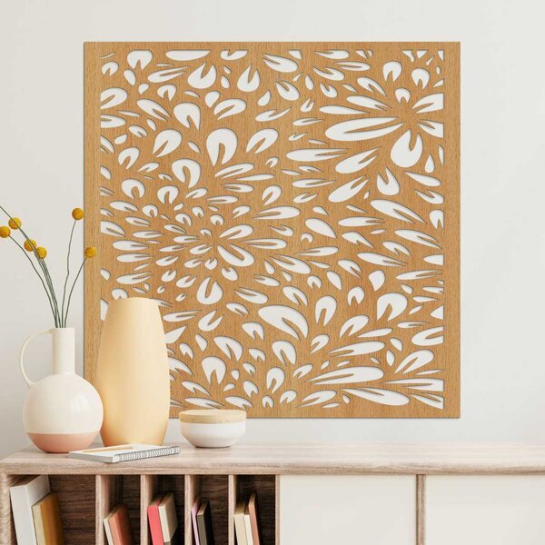 Čtvercový vyřezávaný nástěnný panel květinový design | BOMB: HDF - Dub Bronze 30 cm 4571-103298 HDF0285