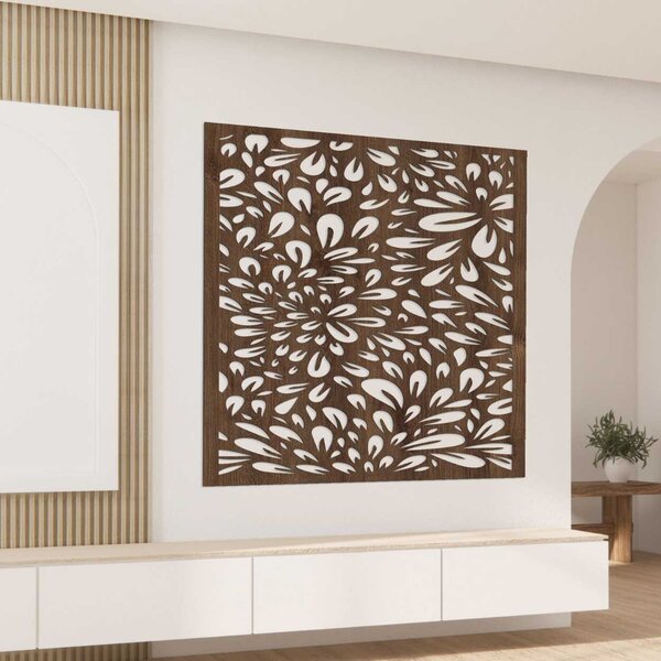 Čtvercový vyřezávaný nástěnný panel květinový design | BOMB: HDF - Dub Bronze 30 cm 4571-103298 HDF0285